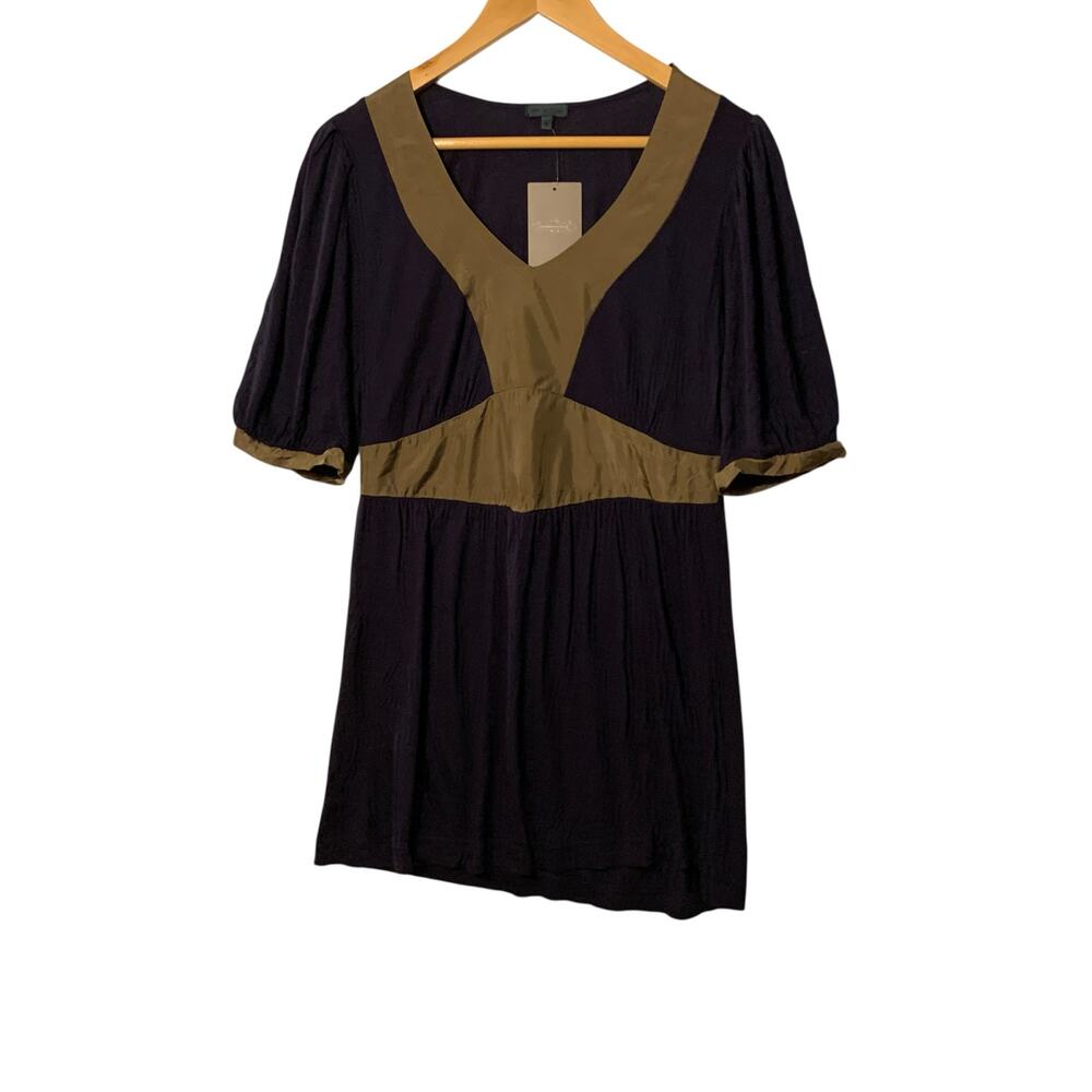 anthropologie left of center navy tunic colorblock